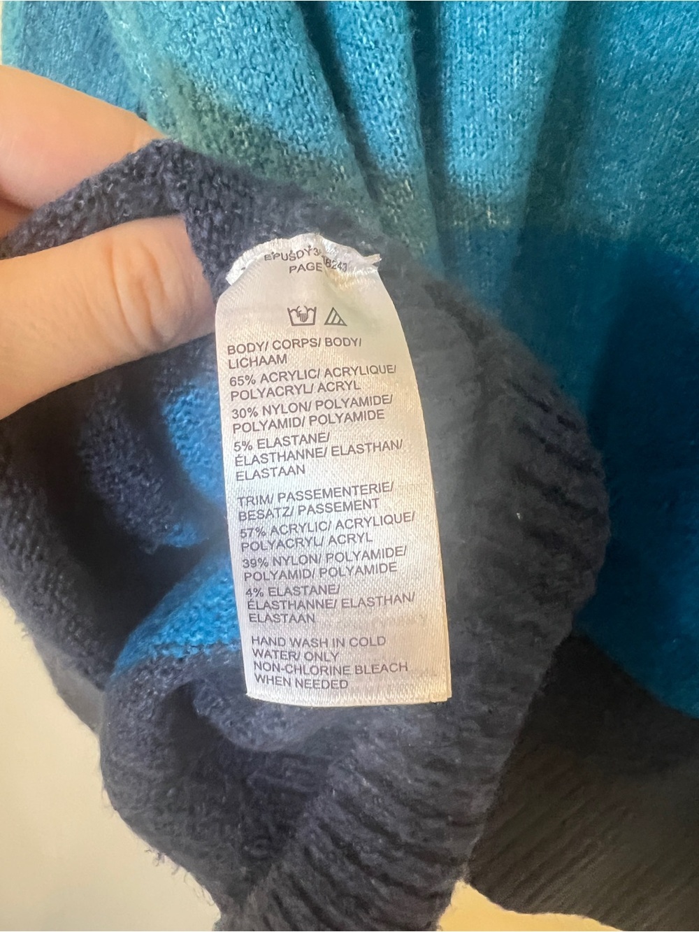 Lord & Taylor Blue Striped Knit Sweater Size Small - Picture 6 of 8